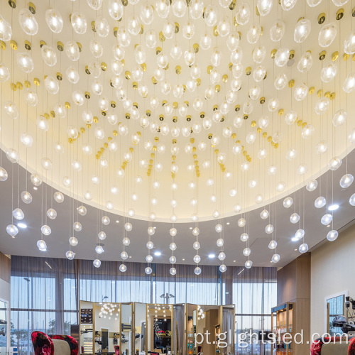 Lâmpada de lustre de luxo de grande projeto de bolha de decoração de hotel